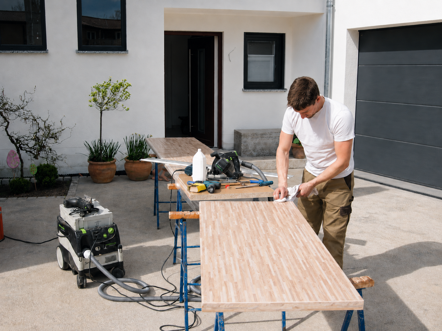 Schreinermeister von Penz bei der Arbeit
